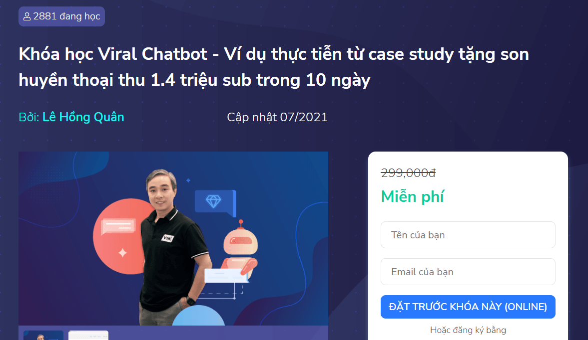 Review khóa học Viral Chatbot – Miễn phí 100%